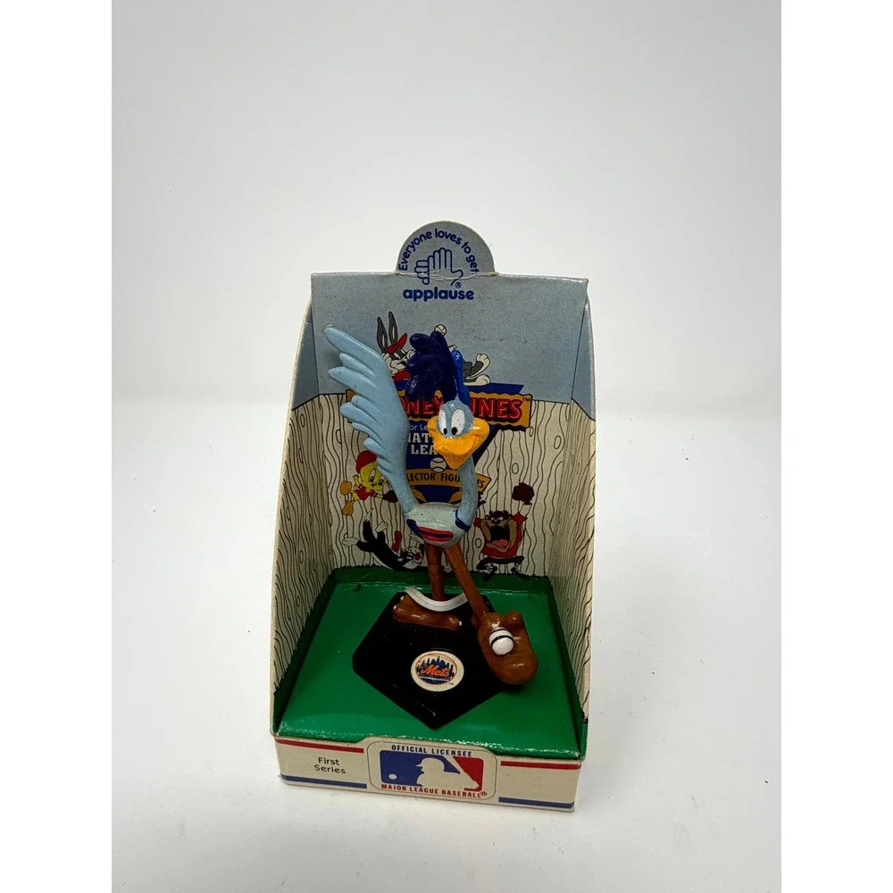 Vintage 1990 Applause Looney Tunes Road Runner New York Mets MLB Figurine